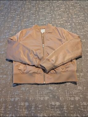 H&M Dusty Rose Satin Bomber Jacket